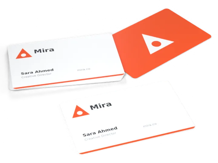 Business cards for a sample identity
